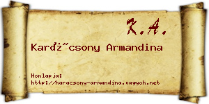 Karácsony Armandina névjegykártya